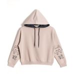 Kapüşonlu Uzun Kol Taş Renk Kız Çocuk Sweatshirt - Taş Rengi - 8 Yaş