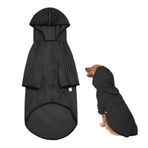 Kapüşonlu ve reflektörlü köpek yağmurluğu, 1 adet su geçirmez köpek mantosu, yansıtıcı yağmurluk, ultra hafif, nefes alır, %100 su geçirmez, köpek dış mekan yürüyüşü için, siyah, 3XL