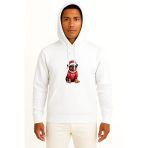 Kapüşonlu Yılbaşı Yeni Yıl Köpek Göğüs Baskılı Unisex Sweatshirt