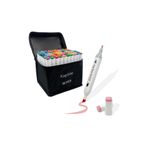 KAPVOE 80’li Çift Uçlu Touch Marker Art Tasarım Kurecolor Twin Marker Kalem Seti Taşınabilir Çanta İthal