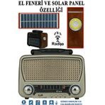 kar-bul Nostalji Görünümlü 819 Güneş Enerjili Solar Radyo Fm,aux,usb Müzik Çalar