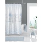 Kar Desenli Beyaz Ağaç Desen Banyo Duş Perdesi-Polyester Kumaş Tek Kanat Banyo Perdesi 180x200 Cm