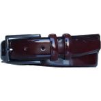 Kar-Pa %100 Çift Kat Deri Bordo Düz Rugan Kumaş Pantolon Kemeri 3.5cm - 110 cm