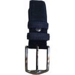 Kar-Pa %100 Deri Lacivert Süet Kumaş Pantolon Kemeri 3.5 cm - 120 cm - 021-Lacivert