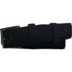 Kar-Pa %100 Deri Siyah Süet Kumaş Pantolon Kemeri 3.5 cm - 125 cm
