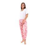 Kar Tanesi Desenli Kadın Polar Pijama Alt (Pembe, XL)