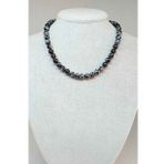 Kar Tanesi Obsidyen Taşı Kolye 8mm (Klipsli)