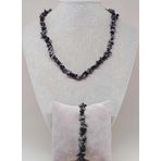 Kar Tanesi Obsidyen Taşı Küçük Taşlar Kolye & Bileklik Seti 52262