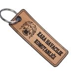 Kara Havacılık Komutanlığı Deri Anahtarlık - Arma - Leather Key Holder