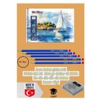 kara kalem çizim seti 14X20 CM A5 300 gr defter 12 SAYFA hb-2b-3b-5b-6b kalem hamur silgi herboy