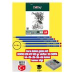kara kalem çizim seti 20X30 CM A4 120 gr defter 30 SAYFA hb-2b-3b-5b-6b kalem hamur silgi herboy