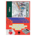 kara kalem çizim seti 35X50 CM 165 gr defter 15 SAYFA hb-2b-3b-5b-6b kalem hamur silgi herboy