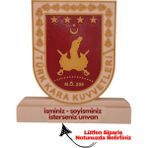 Kara Kuvvetleri Logolu Masaüstü Isimlik - Bordo - Krem Rengi