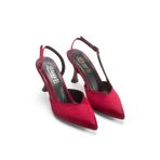 KARABAGSHOES Kadın Sivri Burunlu Arkası Açık İnce Topuklu Stiletto Bordo