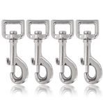 Karabiner – kanca ile döner mafsal ile kullanım için köpek tasması 4'lü set, sağlam çelik – Karabiner 70 mm Uzunluk, paraşüt ipi, tasma kayışı, karabina ile döner başlık, renk gümüş, marka Ganzoo