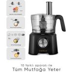 Karaca 10 Farklı Aparatlı Mutfak Gıda Hazırlama Seti Mutfak Robotu, 2000W Ultra Güç ile Tüm Mutfağa Yeter! , Onerous Mutfak Tartısı Hediye - Siyah