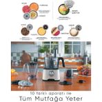 Karaca 10 Farklı Aparatlı Mutfak Gıda Hazırlama Seti Mutfak Robotu, 2000W Ultra Güç Ile Tüm Mutfağa Yeter! + Onerous Mutfak Tartısı - Krem
