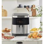Karaca 10 Farklı Pişirme Fonksiyonlu 9L Aile Boyu Geniş Kapasiteli Inox Airfryer + Onerous Hassas Tartı Hediye - Siyah