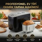 Karaca 15 Programlı Akıllı Ekmek ve Yoğurt Makinesi - Glutensiz ve Tam Buğday Programı, Kek ve Reçel Yapabilen, Hamur Yoğuran, Isı Koruma Özellikli Büyük Boy - Siyah