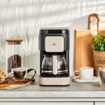 Karaca 2 In 1 Çay ve Filtre Kahve Demleme Makinesi, Cam Demlik, Susuz Çalışma Emniyeti, Aroma Özelliği - Bej