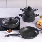Karaca 7 Parça Granit Kaplama Tencere Seti - 18 cm, 22 cm, 26 cm Tencereler ve 26 cm Tava