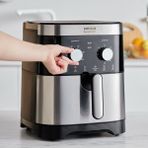 Karaca 9 Litre Aile Boyu Hacim 8 Kişilik Airfryer, 1900W - Onerous Hassas Tartı - Inox