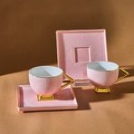Karaca Art Deco 80 ml Pembe 2 Kişilik Kahve Fincan Takımı