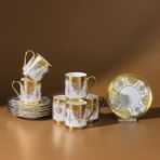 Karaca Azize 6 Kişilik Kahve Fincan takımı 80 ml - Gold