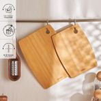 Karaca Bade Ahşap Kesme Tahtası 2 Adet 28/33 cm Bambu Malzeme ile Mutfak İçin İdeal