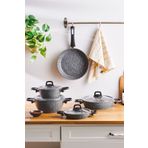 Karaca Bio Granit Grey Stone 9 Parça Tencere Seti