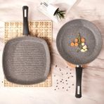 Karaca Bio Granit Yumurta Sahanı ve Grill Tava Seti 26 cm ve 28 cm Kaplama