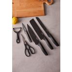 Karaca Black Stone 6 Parça Makas ve Soyacaklı Bıçak Seti