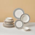 Karaca Elegance Bone Globe Krem 24 Parça 6 Kişilik Desenli Yemek Takımı