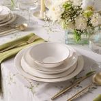 Karaca Elegance Bone Mari 24 Parça Altın Renkli 6 Kişilik Yemek Takımı Bulaşık Makinesinde Yıkanabilir