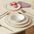 Karaca Elegance Bone Rebeca 24 Parça 6 Kişilik Gold Yemek Takımı