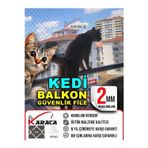 Karaca File Kedi Balkon Güvenlik Filesi 2.5x5 Mt 2 mm İp Kalınlığı 4x4 Gözenekli + Montaj Malzemeleri