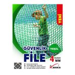 Karaca File Yeşil Güvenlik File 1.5x2M – 4 mm Kalın İp 5x5Cm Göz Aralığı + Montaj Malzemeleri