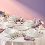 Karaca Fine Bone Meridian Platin 55 Parça 12 Kişilik Yemek Takımı