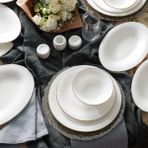 Karaca Fine Pearl Beyaz Desenli 58 Parça 12 Kişilik Yemek Takımı