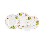 Karaca Forever Bone Solemon 24 Parça 6 Kişilik Limon Desenli Yemek Takımı Sarı