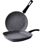 Karaca Gris Bio Gri Granit Tava ve Grill Seti