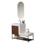 Karaca Group Kobos Up-down 100 Cm Banyo Dolabı Seti New Dark Walnut Beyaz