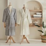 Karaca Home Allen Pamuk 6 Parça Aile Banyo Seti Krem Gri - S - M / L - XL - Krem - Gri