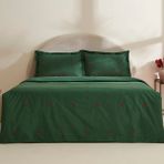 Karaca Home Amour Mio %100 Pamuk Çift Kişilik Nakışlı Nevresim Takımı Koyu Yeşil - 200 x 220 cm