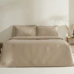 Karaca Home Anna Çift Kişilik Yatak Örtüsü Bej Polyester Kapitone Desenli 230 x 240 cm