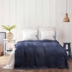 Karaca Home Bambu Koyu Mavi Çift Kişilik Battaniye Set