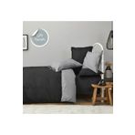 Karaca Home Basic %100 Pamuk Siyah Koyu Gri Çift Taraflı Tek Kişilik Nevresim Takımı