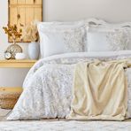Karaca Home Bled %100 Pamuk Gri Çift Kişilik Nevresim Takım
