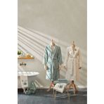 Karaca Home Butterfly 3D Nakışlı Yeşil Off White 6 Parça Aile Banyo Seti