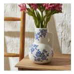 Karaca Home Cannes Beyaz Mavi 16,7X16,7X22,9 cm Vazo